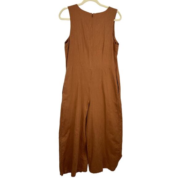 Assembly Label Eisa Wide Leg Jumpsuit – Terracotta Brown – Size 10 - Picture 6 of 7